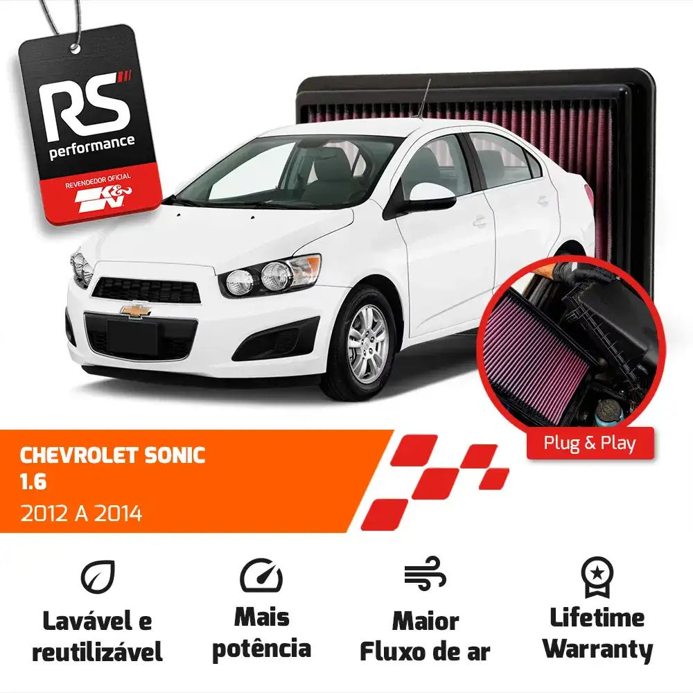 Filtro Esportivo Gm Prisma Onix Spin Sonic Cobalt 1.4 1.6