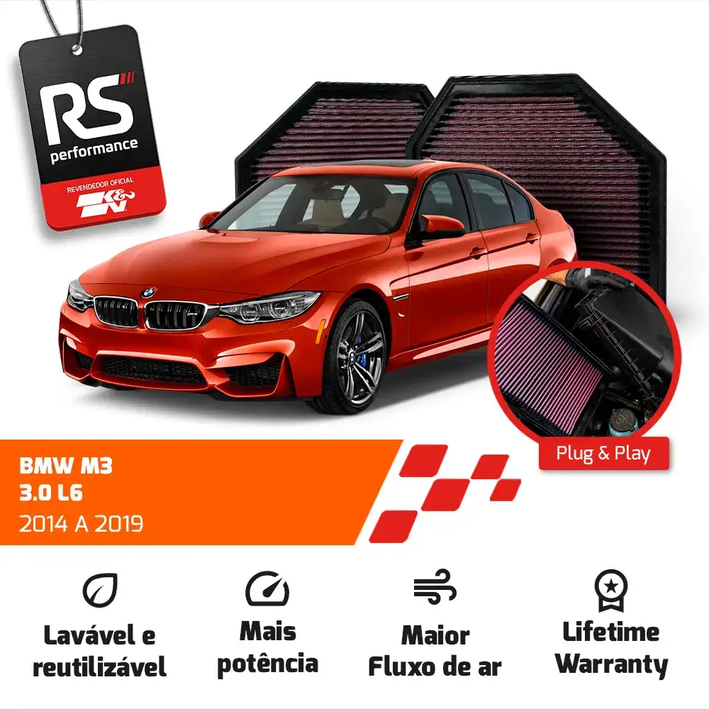 Filtro Esportivo Inbox Bmw M S55 S63 3.0 4.4 2011 Até 2019