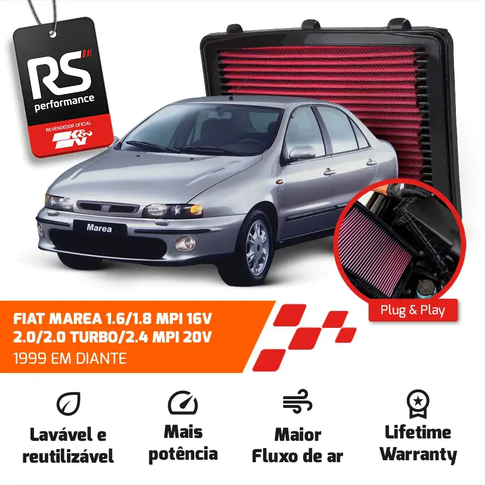 Filtro Esportivo Fiat Marea Brava 1.6 1.8 2.0 2.4 1995+