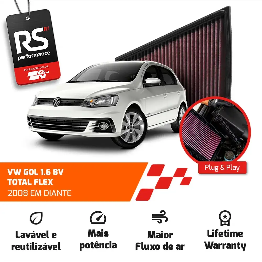 Filtro Esportivo Inbox Vw Gol Voyage Saveiro Fox Polo 1.6 8v