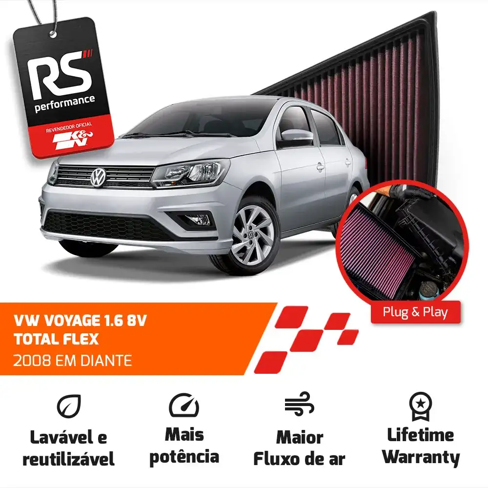 Filtro Esportivo Inbox Vw Gol Voyage Saveiro Fox Polo 1.6 8v