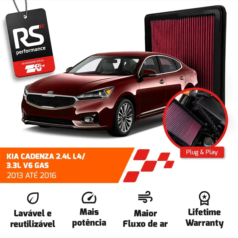 Filtro Esportivo Kia Cadenza Optima Sorento Sportage 09-2016