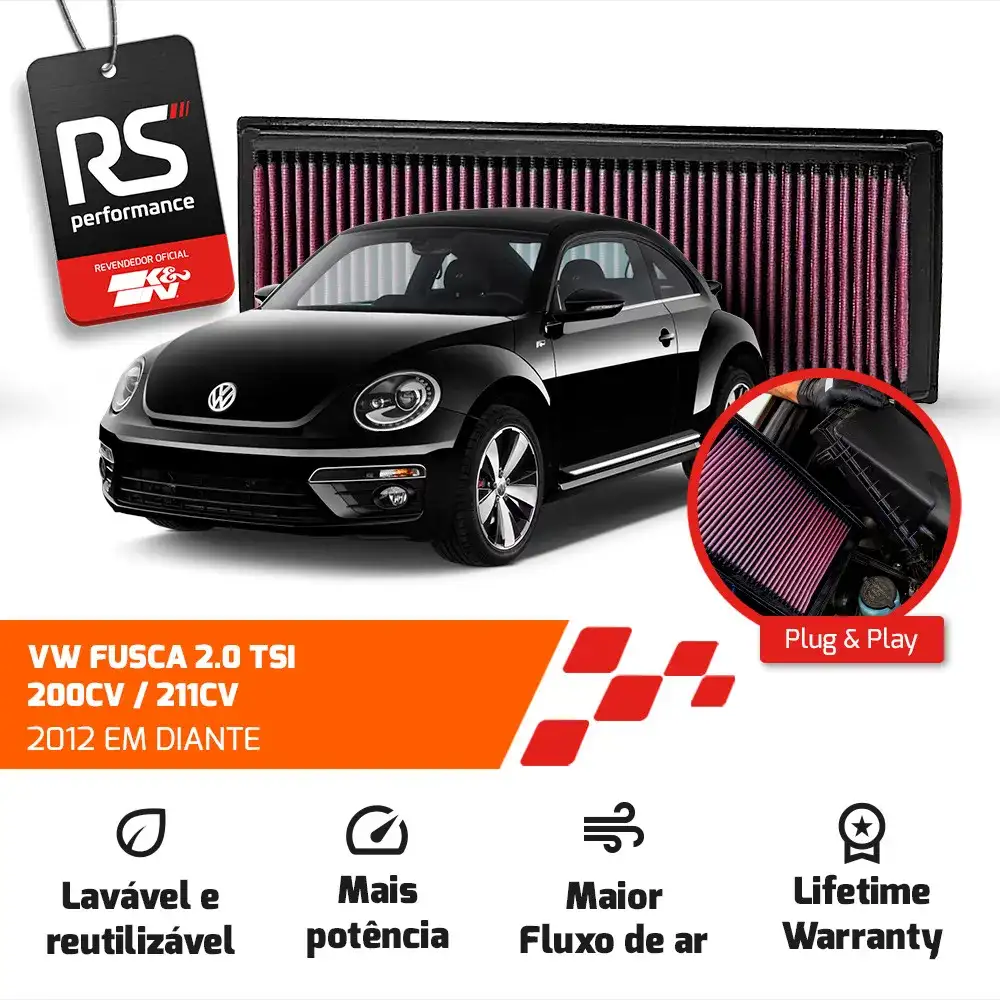 Filtro Esportivo Vw Jetta Fusca A3 Q3 2.0 Tsi 200cv 2007+