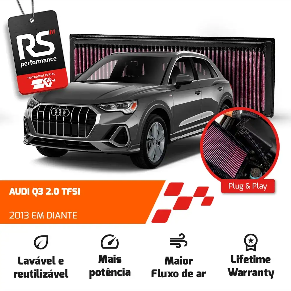 Filtro Esportivo Vw Jetta Fusca A3 Q3 2.0 Tsi 200cv 2007+