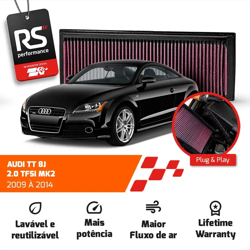 Filtro Esportivo Vw Jetta Fusca A3 Q3 2.0 Tsi 200cv 2007+