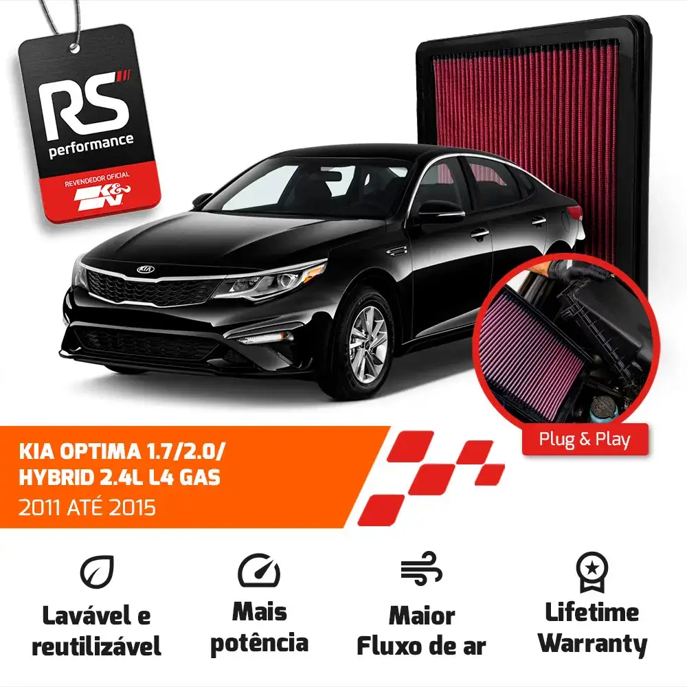 Filtro Esportivo Kia Cadenza Optima Sorento Sportage 09-2016