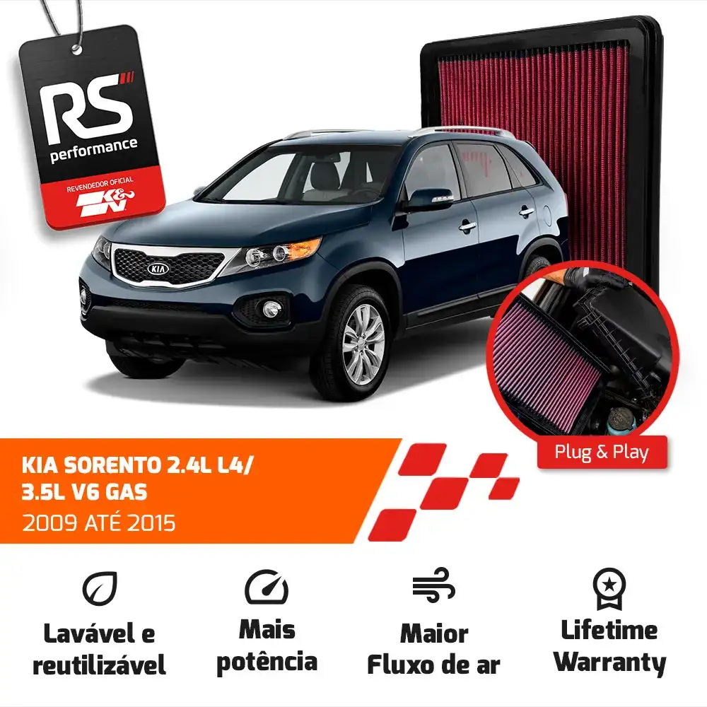 Filtro Esportivo Kia Cadenza Optima Sorento Sportage 09-2016