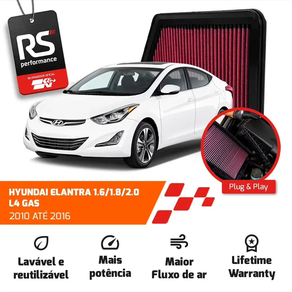 Filtro Esportivo Hyundai Creta I30 Elantra Tucson 2010-2019