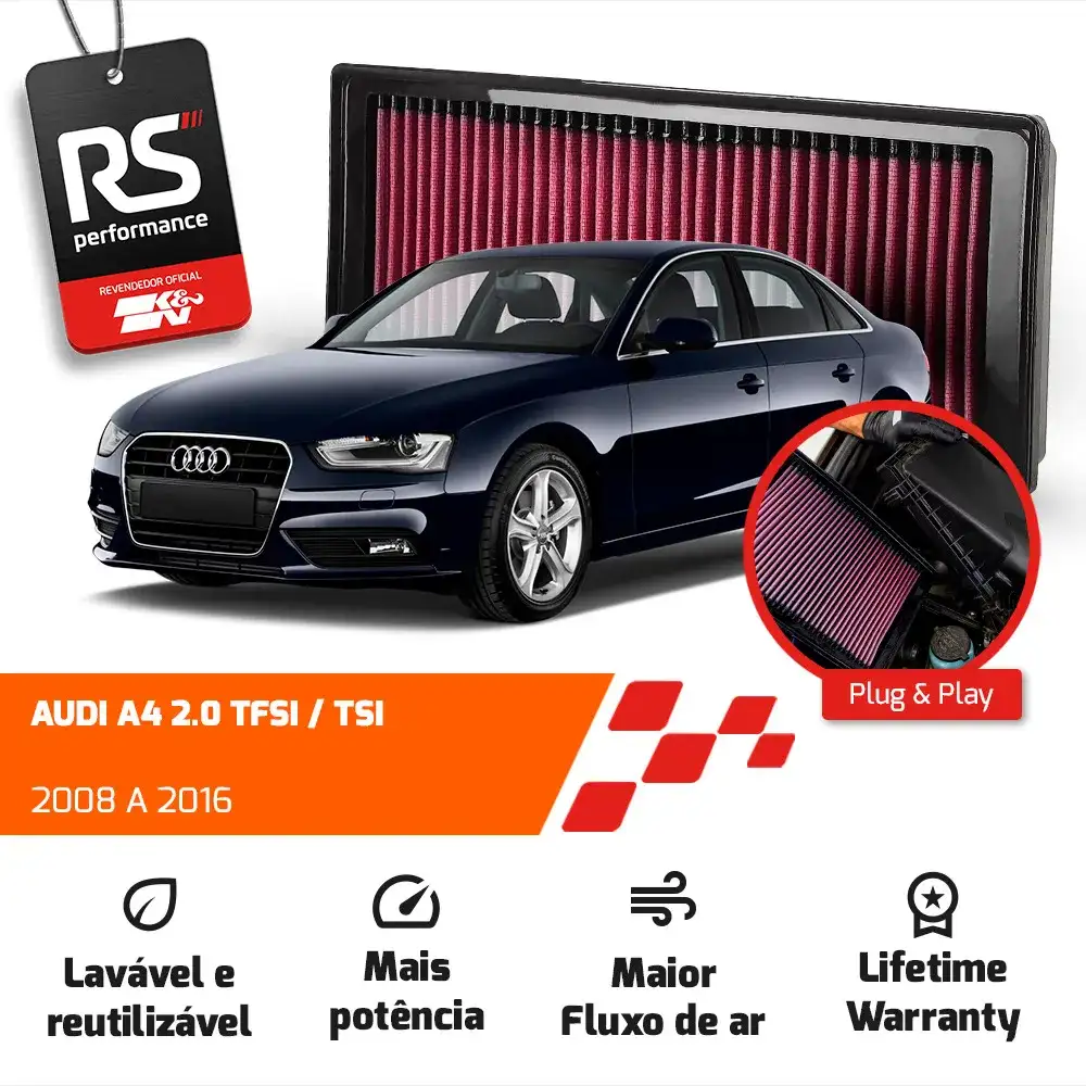 Filtro De Ar Esportivo K&n Audi A4 A5 Q5 2.0 Tsi Tfsi 2008