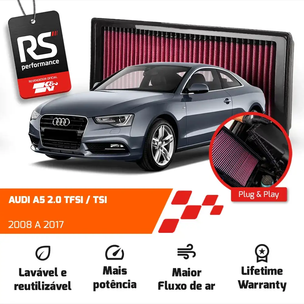 Filtro De Ar Esportivo K&n Audi A4 A5 Q5 2.0 Tsi Tfsi 2008
