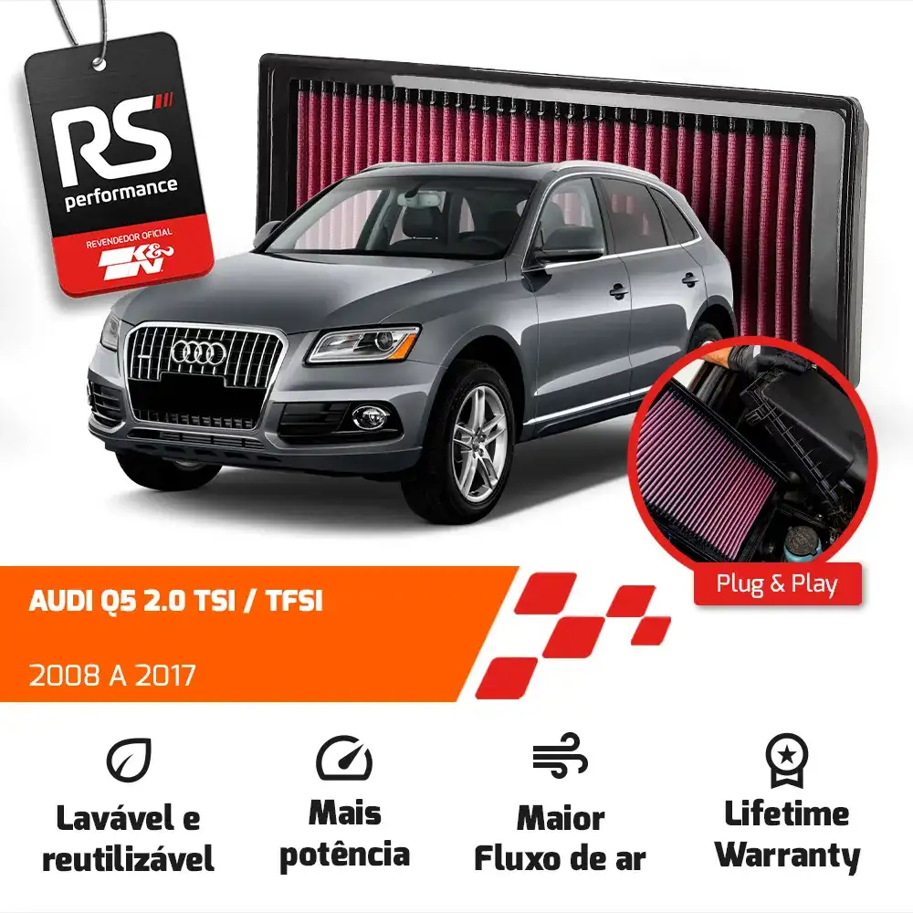 Filtro De Ar Esportivo K&n Audi A4 A5 Q5 2.0 Tsi Tfsi 2008