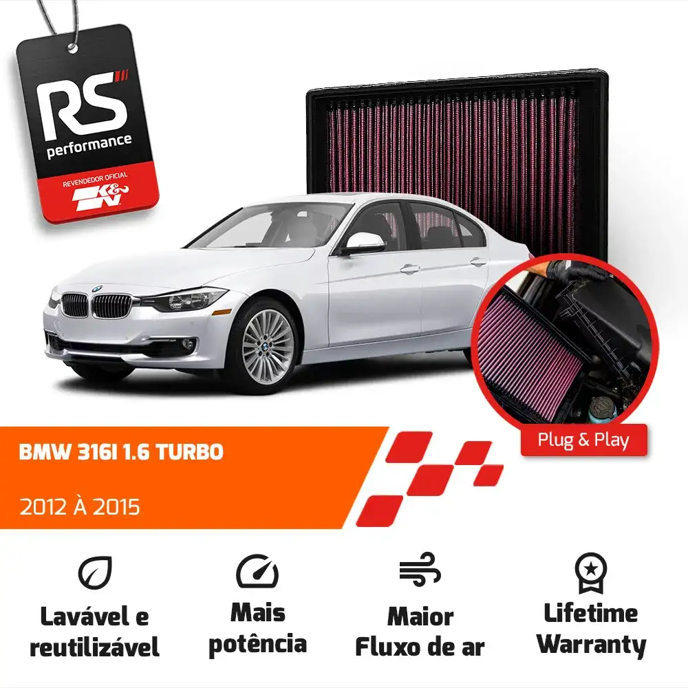 Filtro Esportivo Inbox Bmw F20 F30 N13 N20 2012 Em Diante