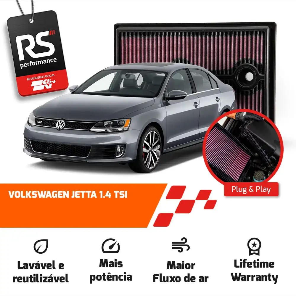 Filtro Esportivo Inbox Vw Audi Golf Jetta A3 1.4 Tsi 2014+
