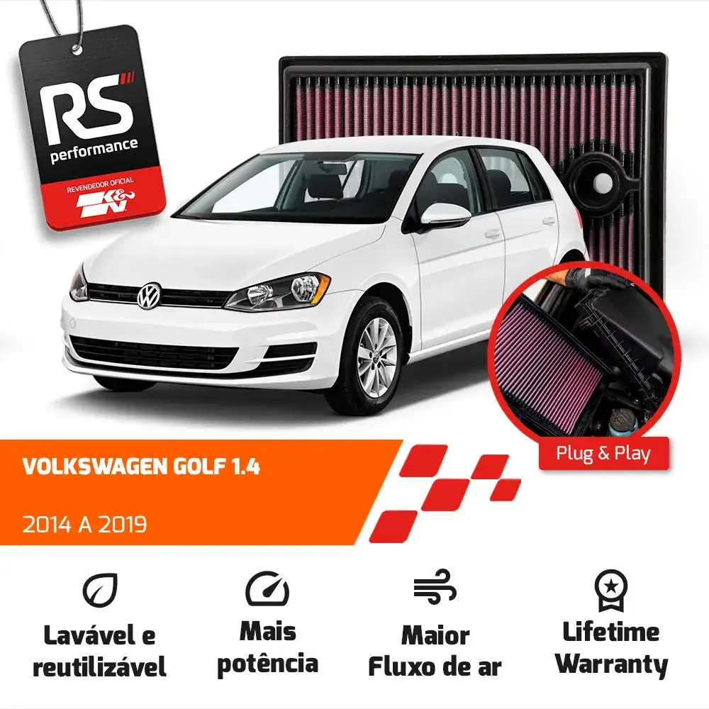 Filtro Esportivo Inbox Vw Audi Golf Jetta A3 1.4 Tsi 2014+