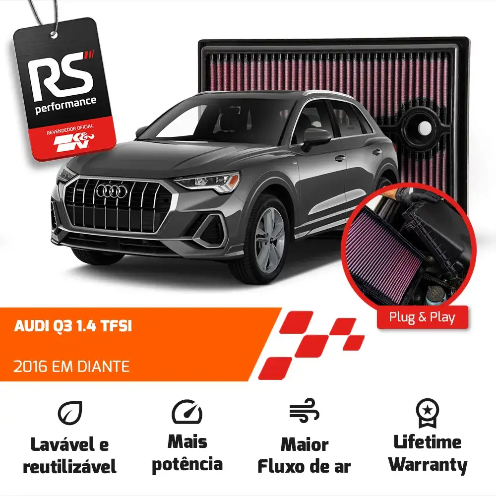 Filtro Esportivo Inbox Vw Audi Golf Jetta A3 1.4 Tsi 2014+