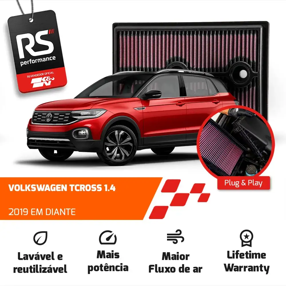 Filtro Esportivo Inbox Vw Audi Golf Jetta A3 1.4 Tsi 2014+