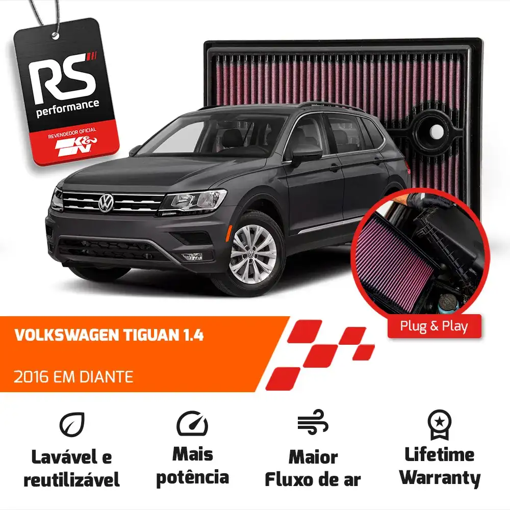 Filtro Esportivo Inbox Vw Audi Golf Jetta A3 1.4 Tsi 2014+