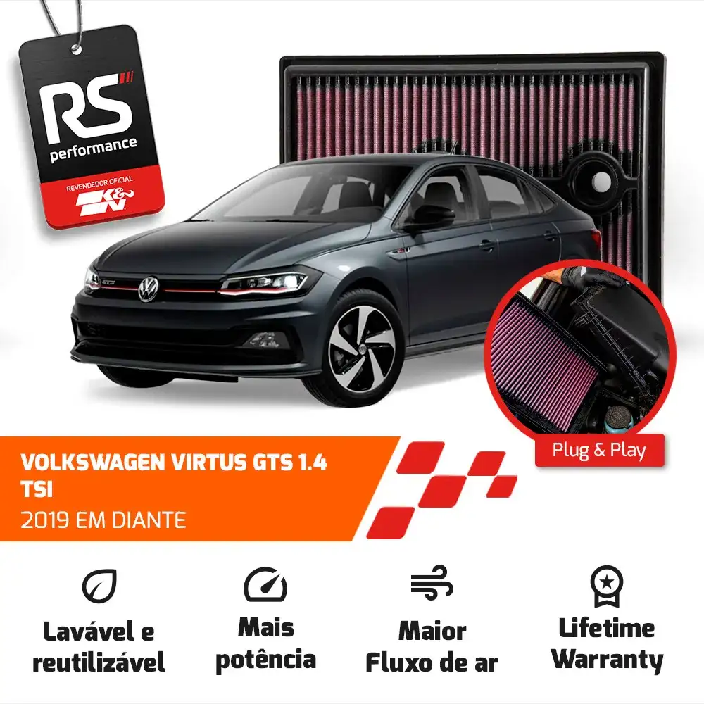 Filtro Esportivo Inbox Vw Audi Golf Jetta A3 1.4 Tsi 2014+