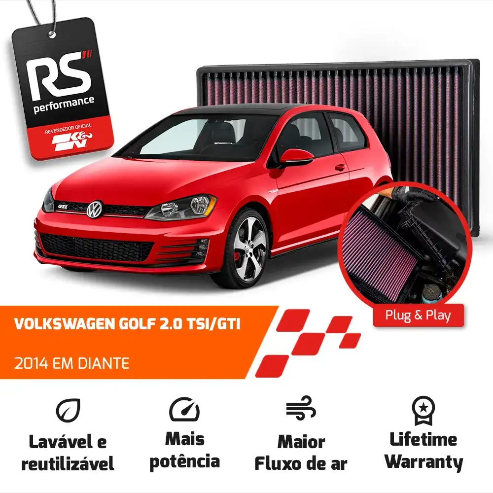 Filtro Esportivo Inbox Vw Audi Golf Jetta A3 2.0 Tsi 2013+