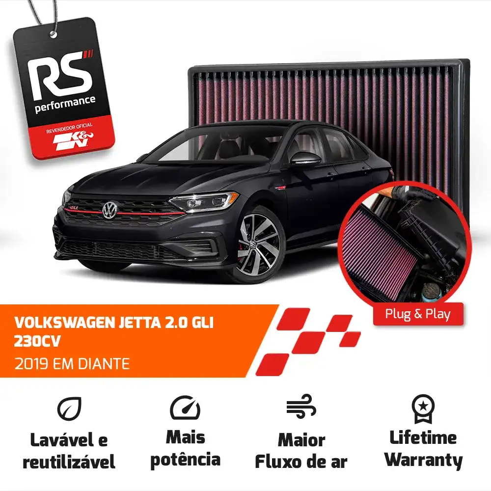Filtro Esportivo Inbox Vw Audi Golf Jetta A3 2.0 Tsi 2013+