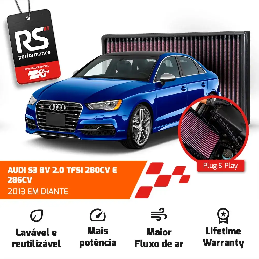 Filtro Esportivo Inbox Vw Audi Golf Jetta A3 2.0 Tsi 2013+