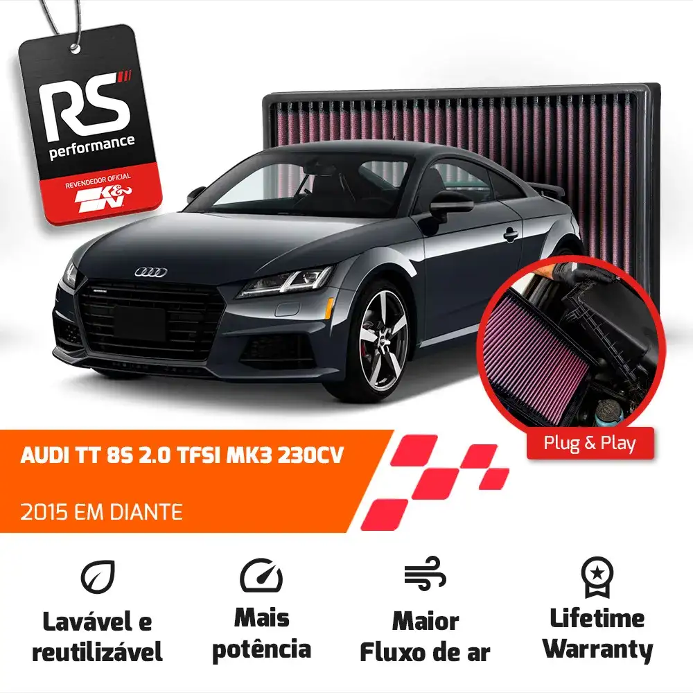 Filtro Esportivo Inbox Vw Audi Golf Jetta A3 2.0 Tsi 2013+