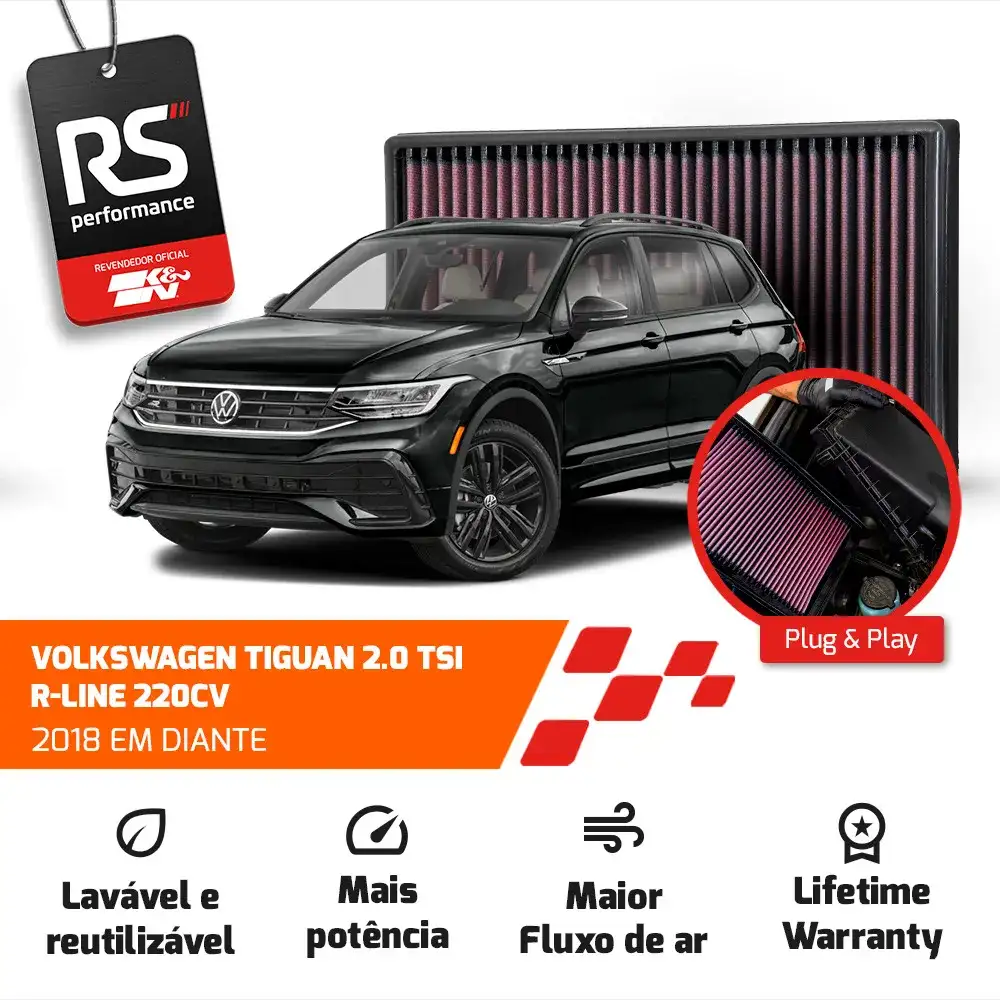 Filtro Esportivo Inbox Vw Audi Golf Jetta A3 2.0 Tsi 2013+