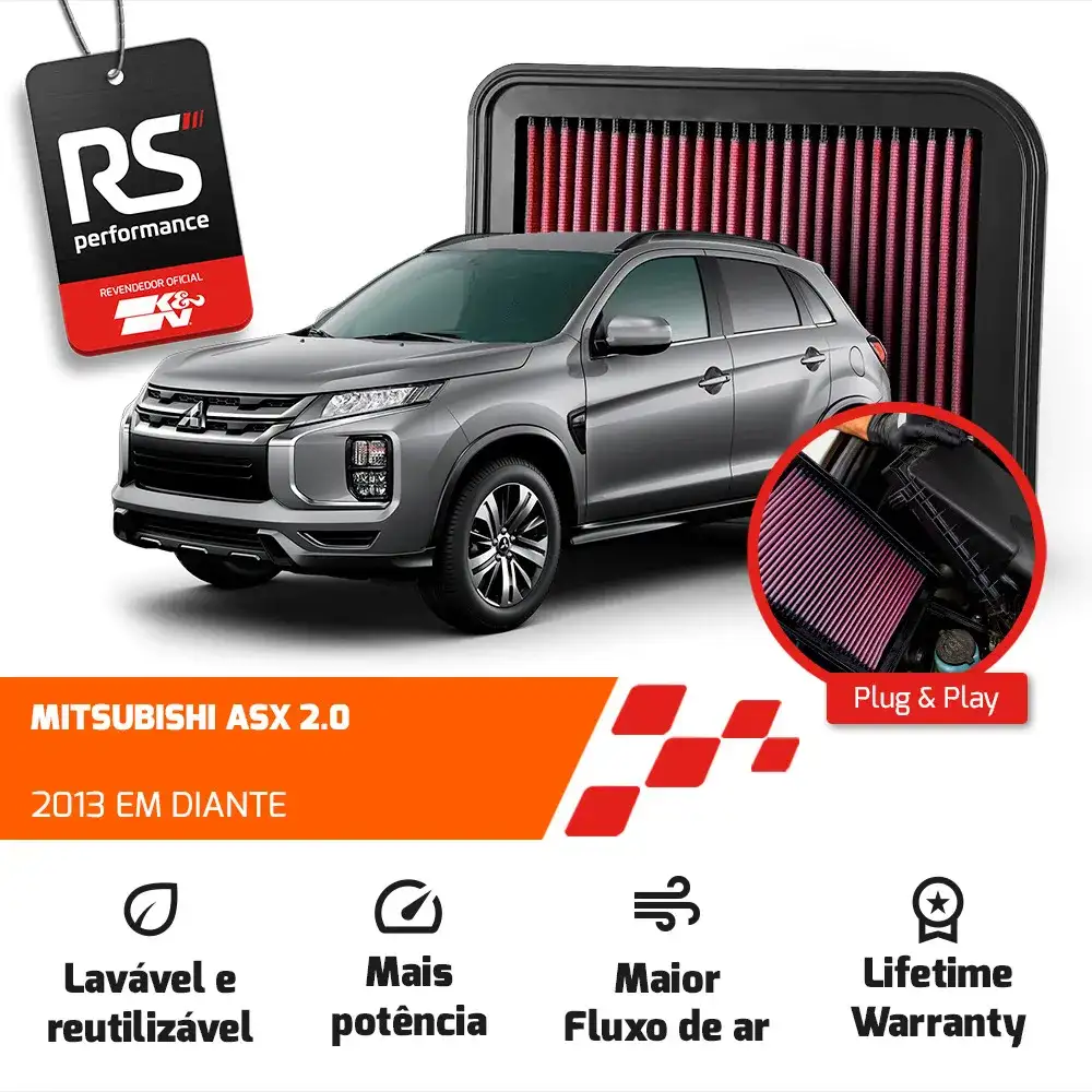 Filtro De Ar Esportivo K&n Mitsubishi Asx Outlander Lancer