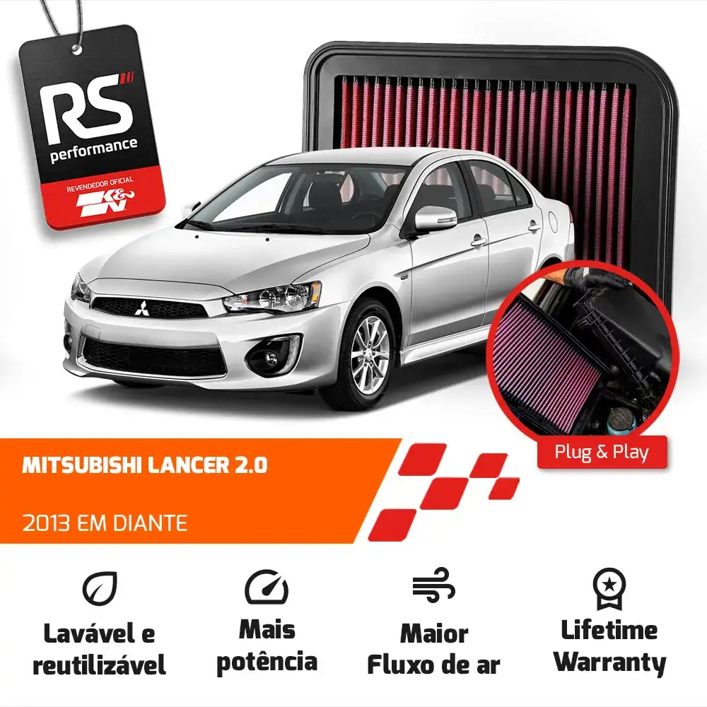 Filtro De Ar Esportivo K&n Mitsubishi Asx Outlander Lancer