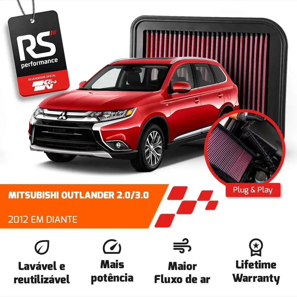 Filtro De Ar Esportivo K&n Mitsubishi Asx Outlander Lancer