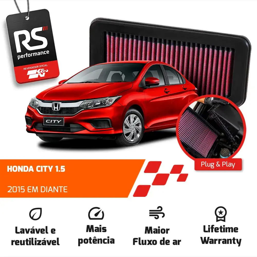 Filtro Esportivo Inbox Honda City Fit Hrv 1.5 2015 Em Diante