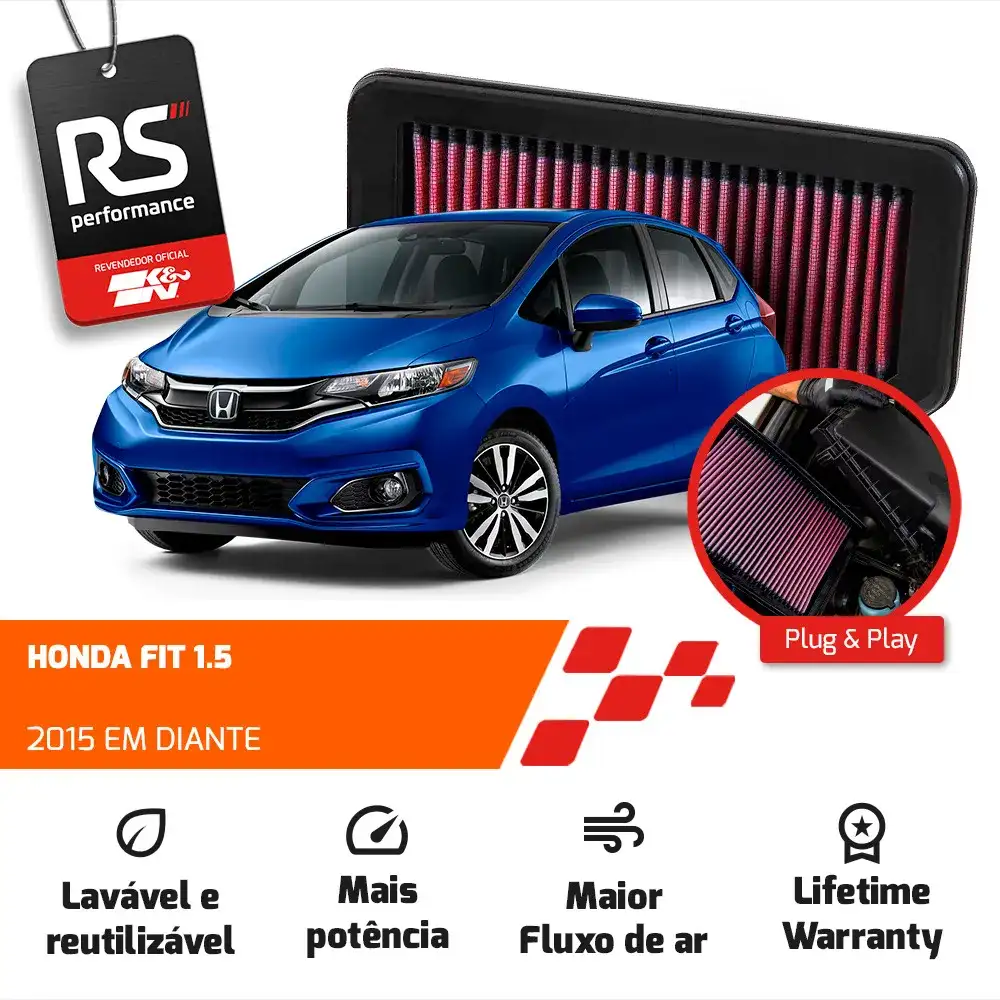 Filtro Esportivo Inbox Honda City Fit Hrv 1.5 2015 Em Diante