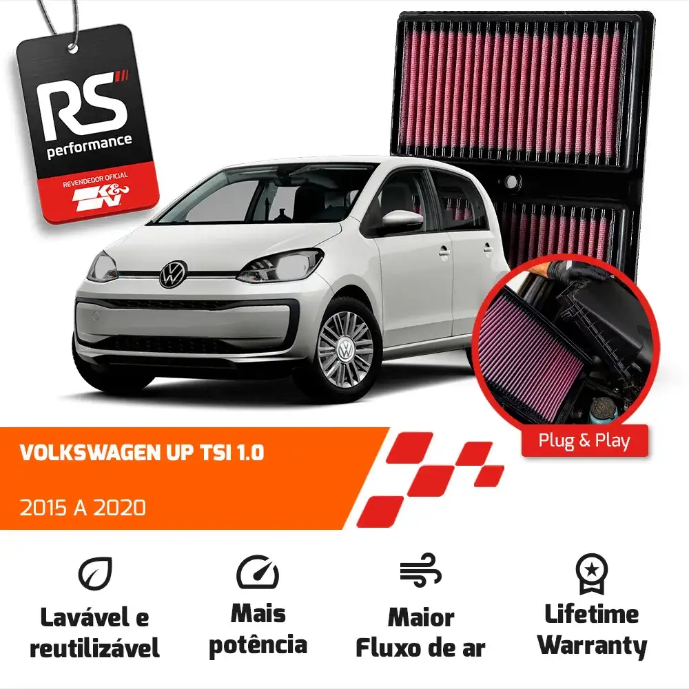 Filtro De Ar Esportivo Inbox K&n Vw Up Polo Virtus Tsi 1.0