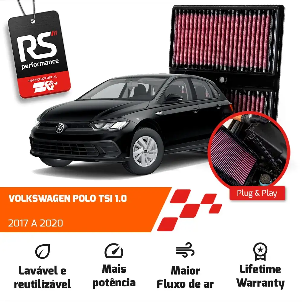 Filtro De Ar Esportivo Inbox K&n Vw Up Polo Virtus Tsi 1.0