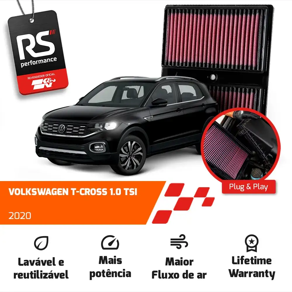 Filtro De Ar Esportivo Inbox K&n Vw Up Polo Virtus Tsi 1.0