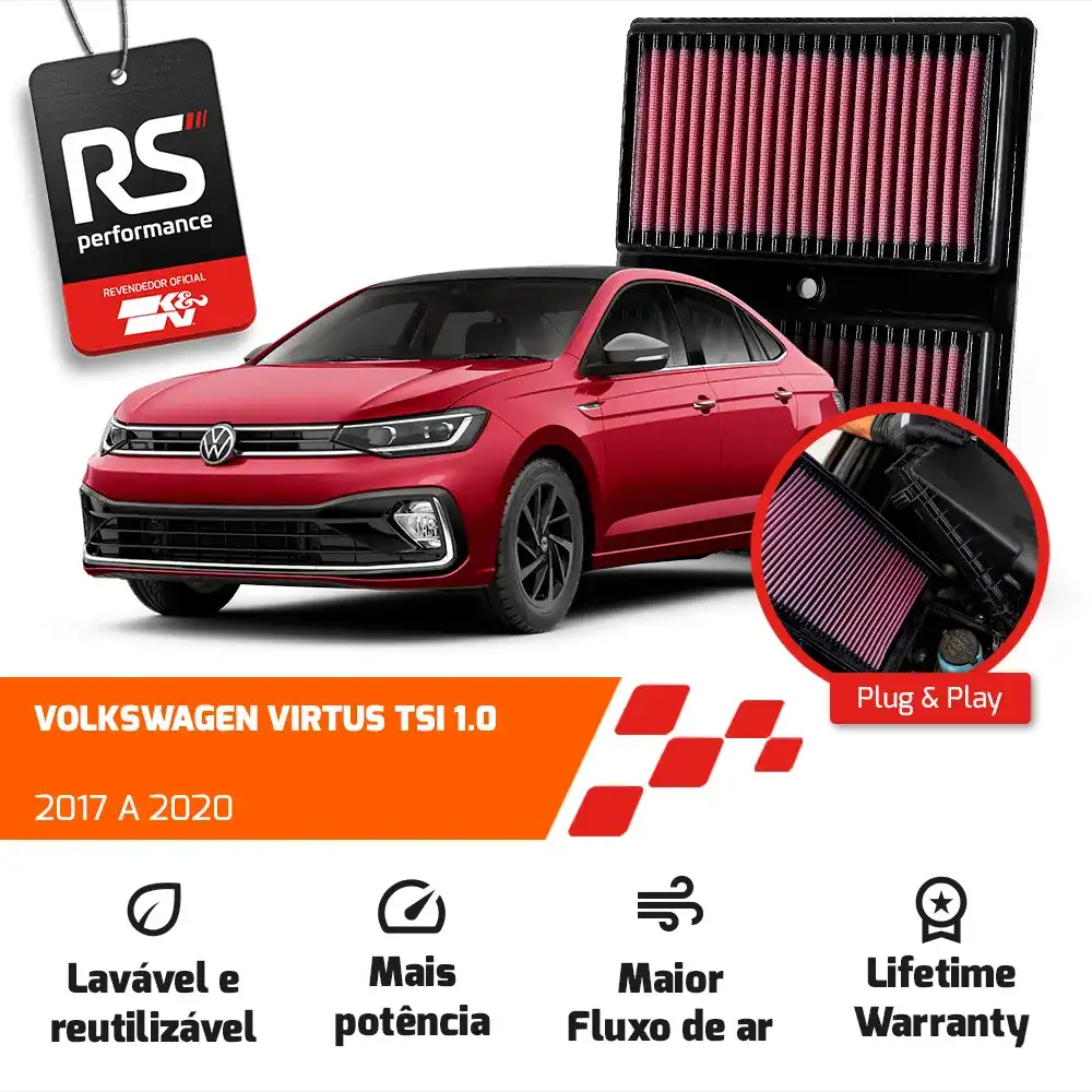 Filtro De Ar Esportivo Inbox K&n Vw Up Polo Virtus Tsi 1.0
