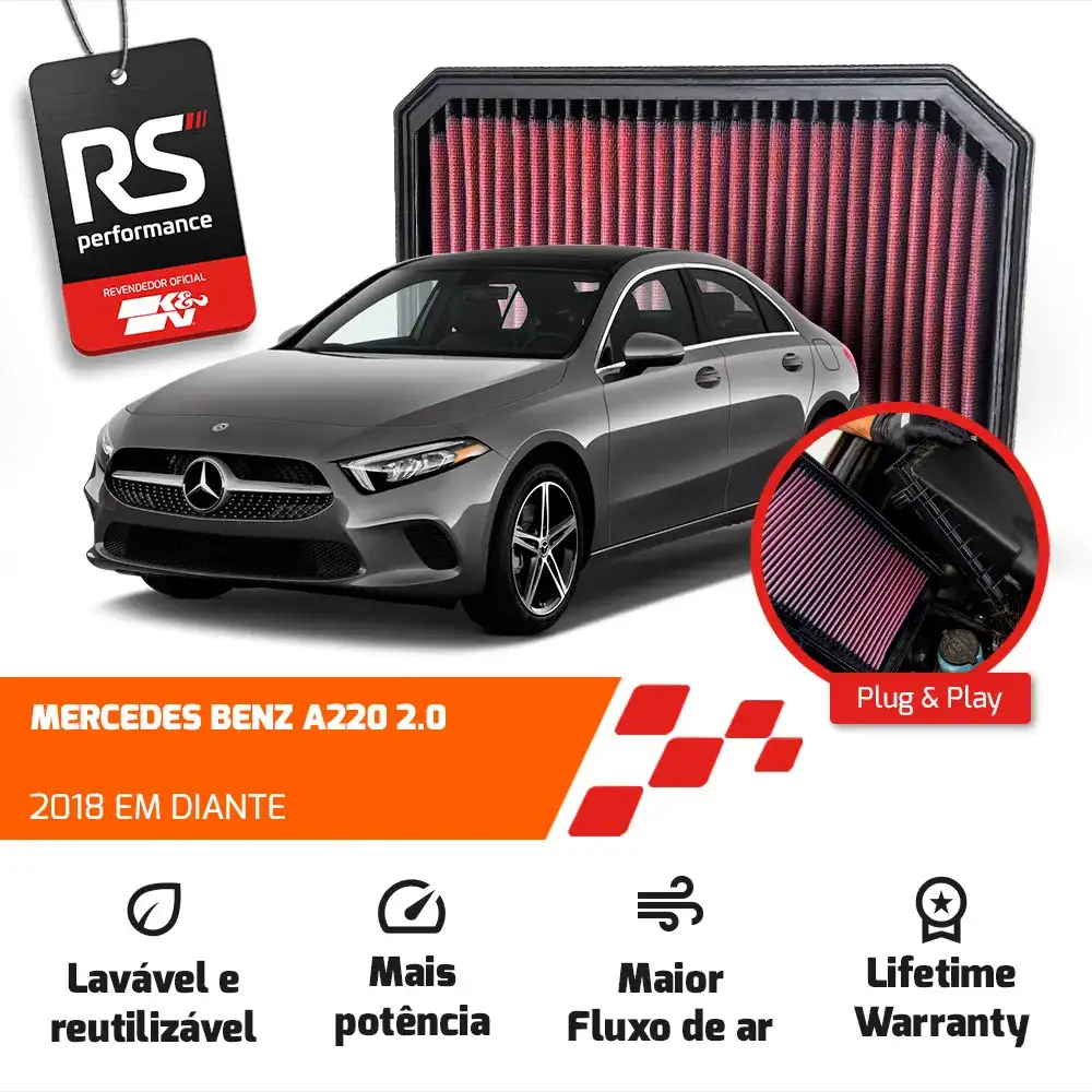 Filtro De Ar Esportivo K&n Mercedes Benz A35 A220 A250 2.0