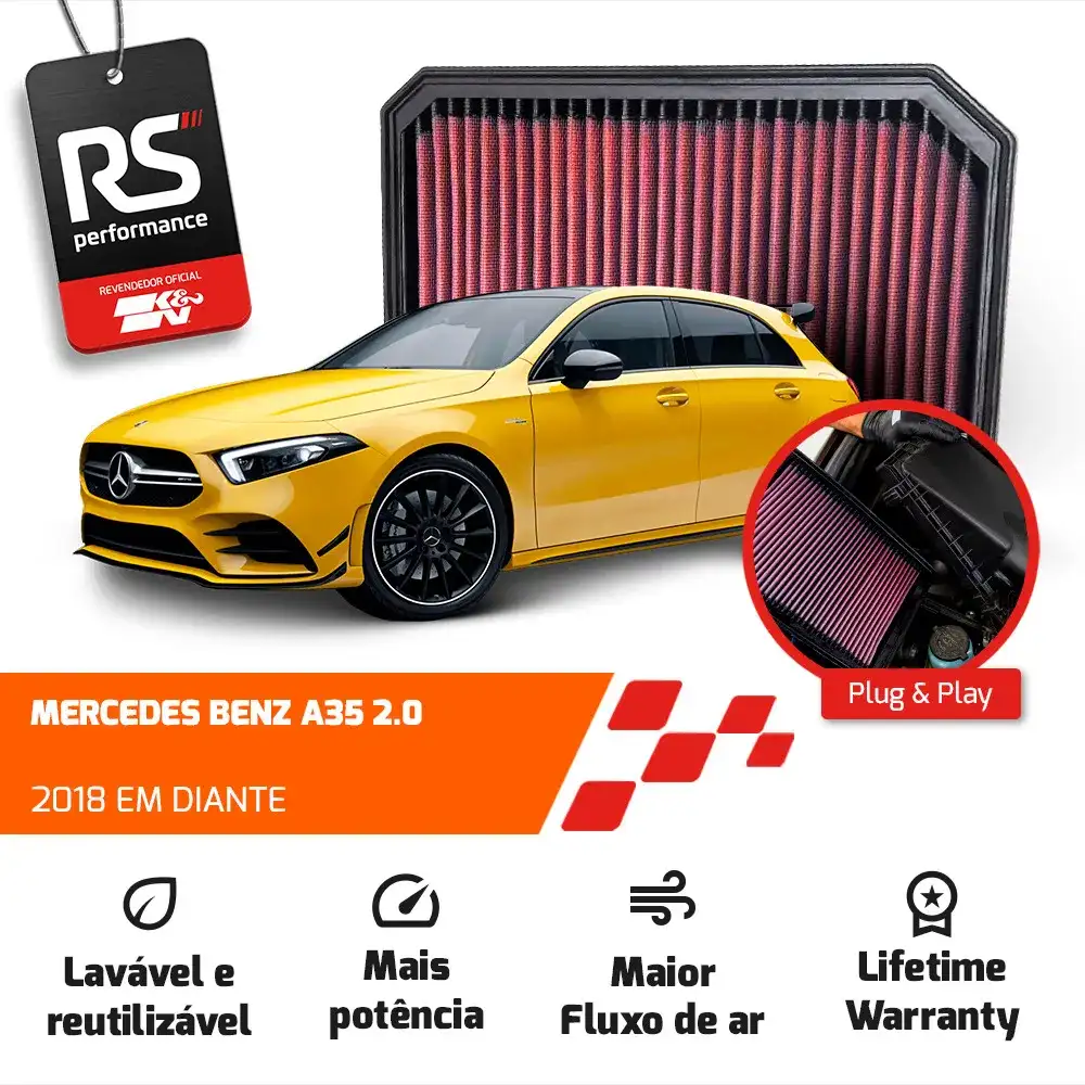Filtro De Ar Esportivo K&n Mercedes Benz A35 A220 A250 2.0