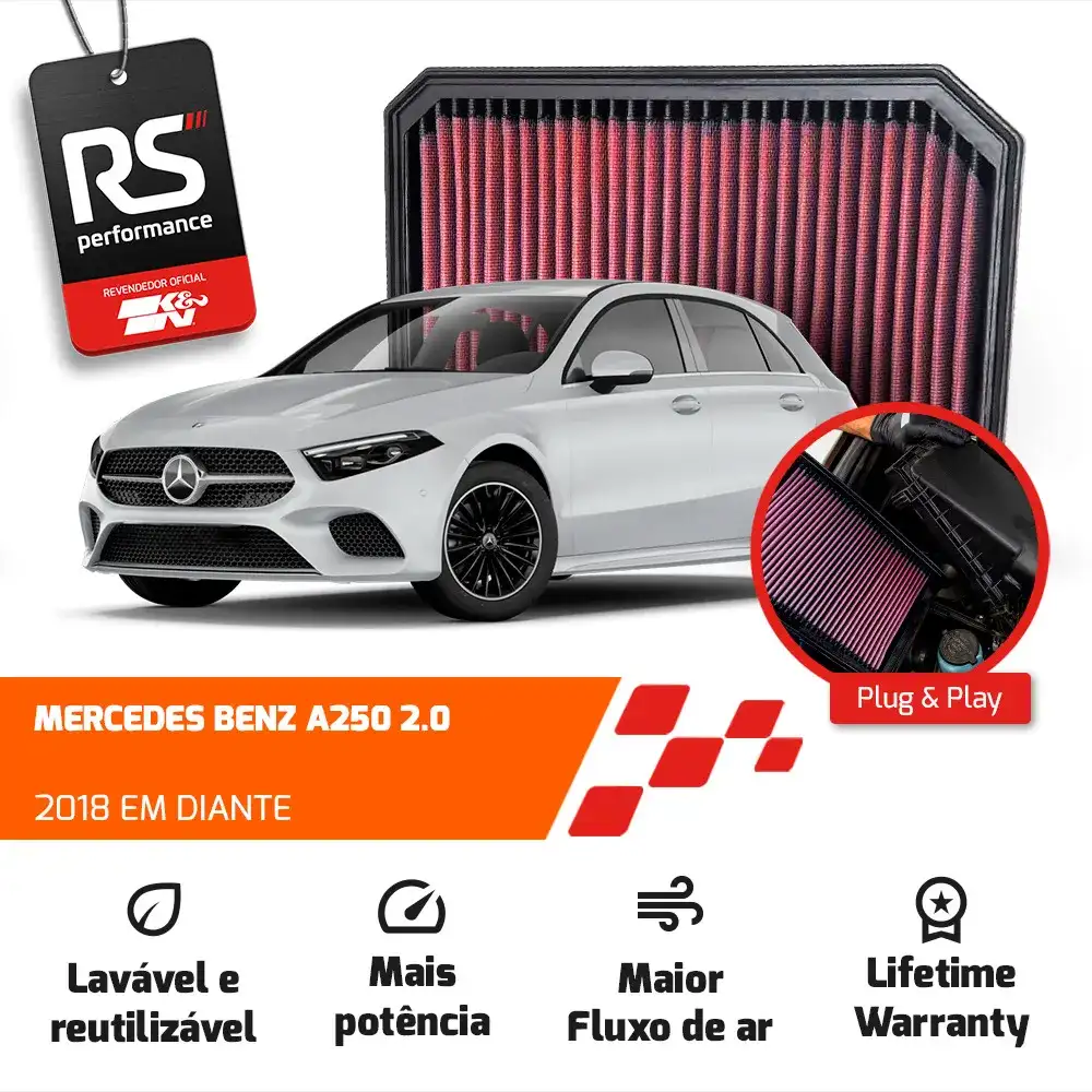 Filtro De Ar Esportivo K&n Mercedes Benz A35 A220 A250 2.0
