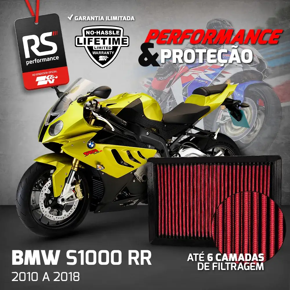 Filtro Ar Esportivo K&n Bmw S1000r Naked S1000rr Hp4 / Xr