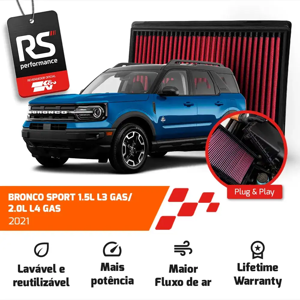 Filtro Esportivo Inbox Ford Focus Bronco 1.0-2.0 2018 A 2021
