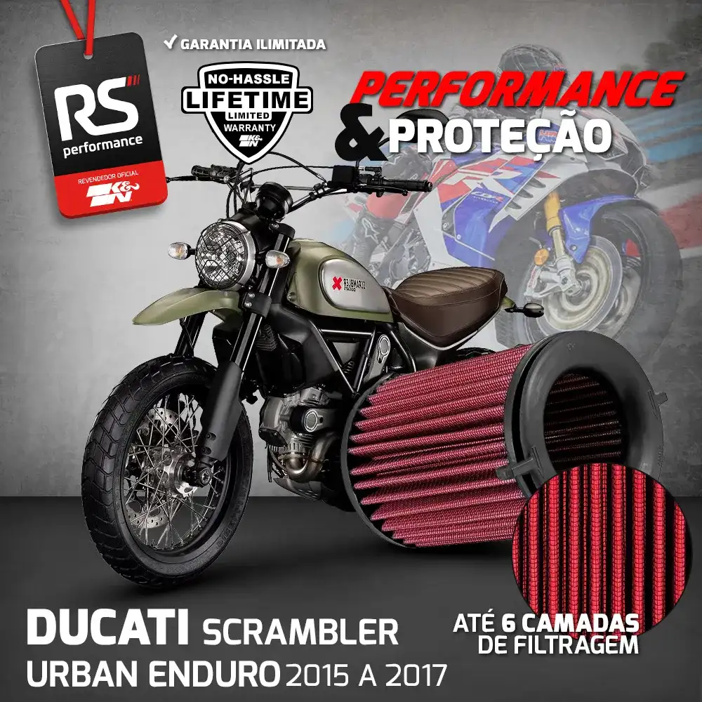 Filtro Ar Esportivo K&n Ducati Scrambler Classic Monster 797