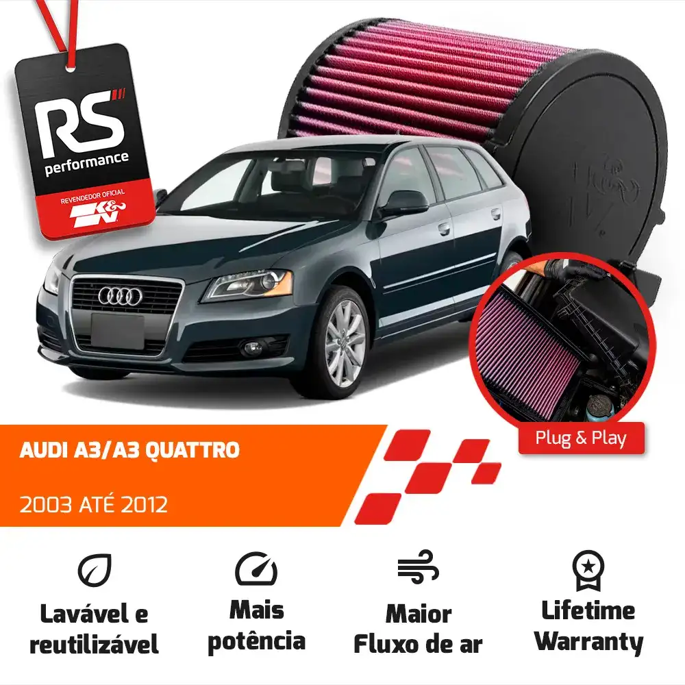 Filtro Esportivo Inbox Vw/audi Golf Jetta A3 2003 Até 2016