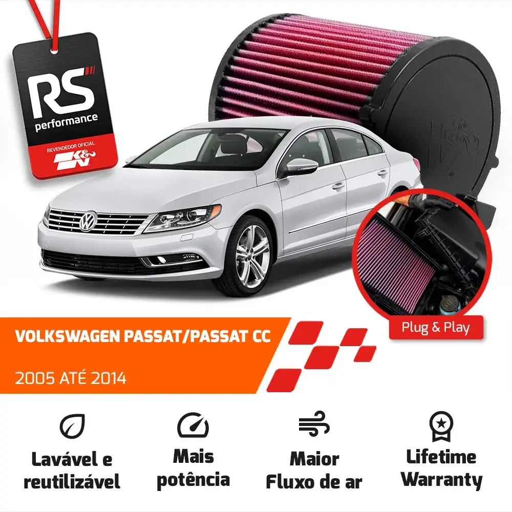 Filtro Esportivo Inbox Vw/audi Golf Jetta A3 2003 Até 2016