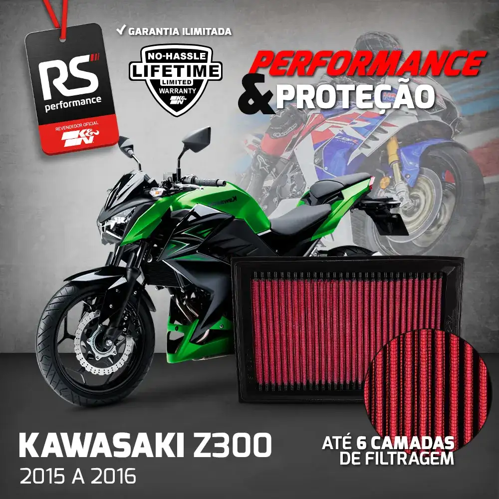 Filtro Esportivo Inbox Kawasaki Ex250r Ex300 Z300 08 A 2017