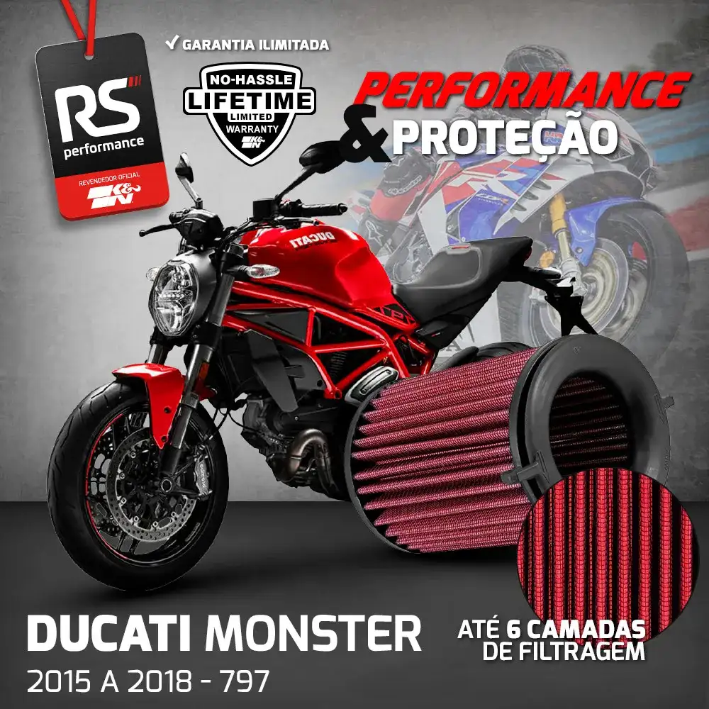 Filtro Ar Esportivo K&n Ducati Scrambler Classic Monster 797