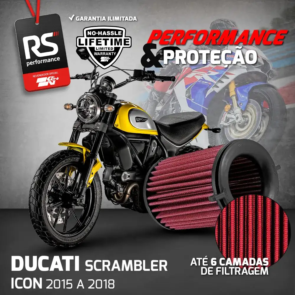 Filtro Ar Esportivo K&n Ducati Scrambler Classic Monster 797