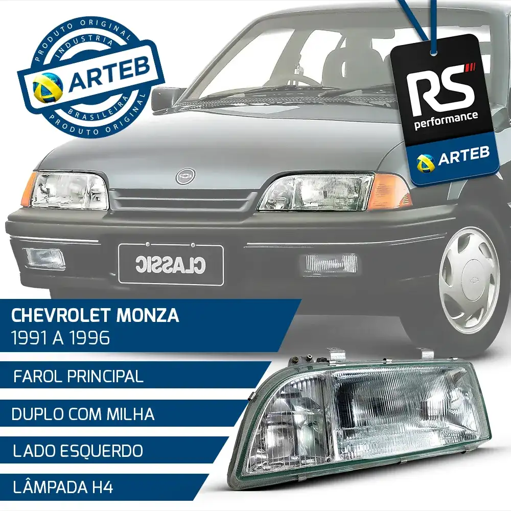 Farol Monza Classic C/ Regulagem 91/96 - Direita Ou Esquerda