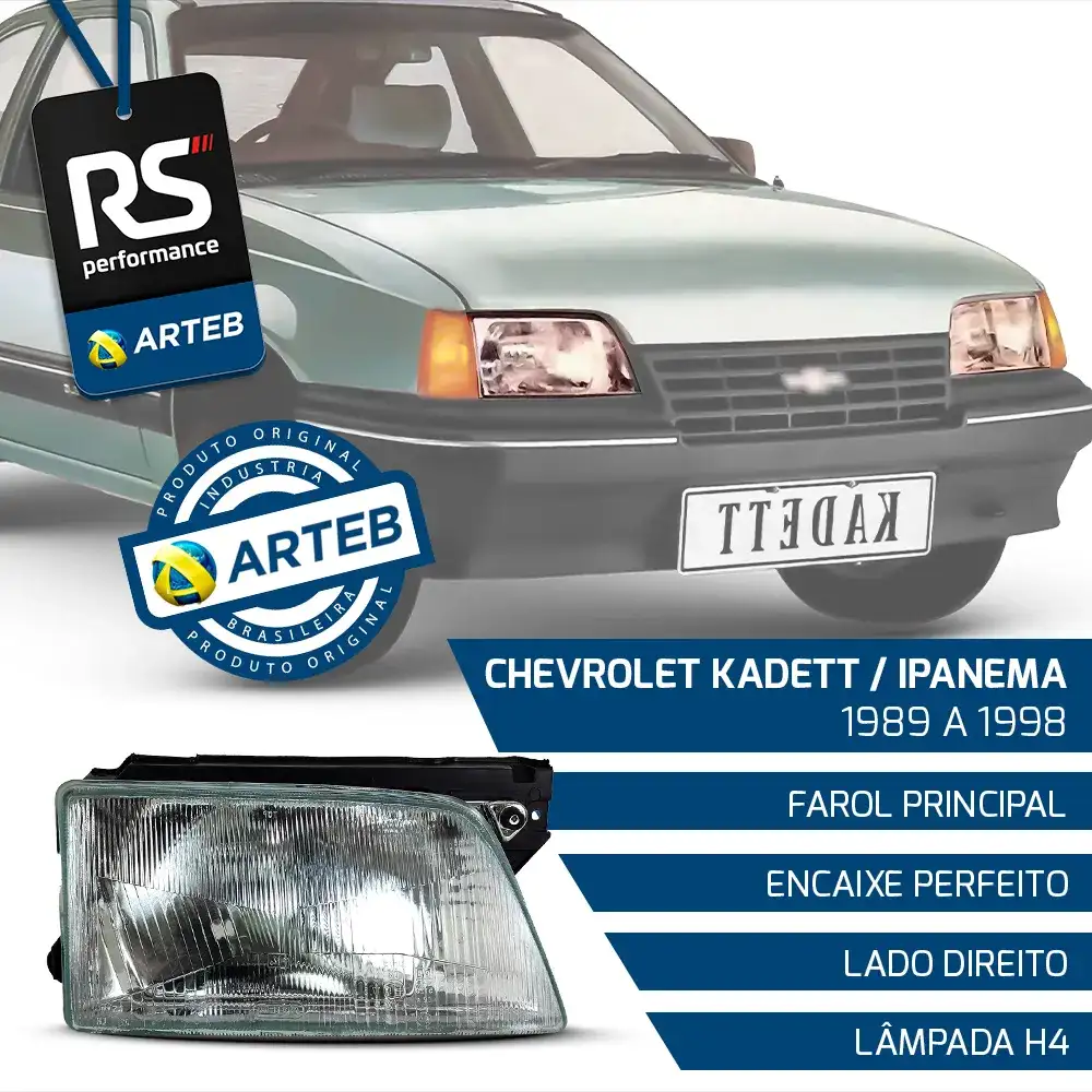 Farol H4 Kadett / Ipanema 1989 Até 1998 Esquerdo Ou Direito