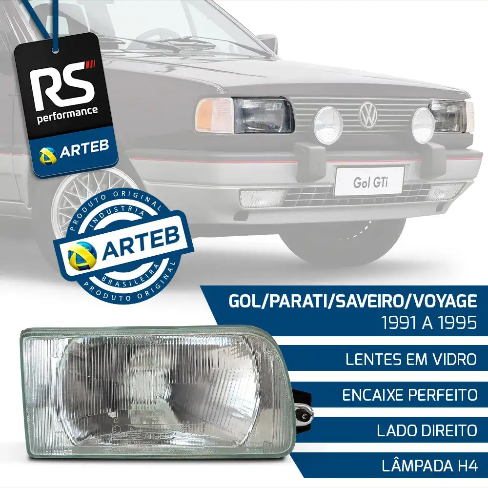 Farol H4 Gol Voyage Parati Saveiro 91-95 Esquerdo Ou Direito